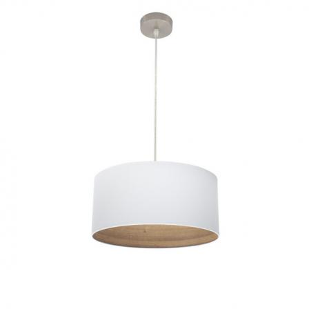 Colgante Tatiana 1xe27 Niquel/blanco-mad.Clara Regx40x40 Cm