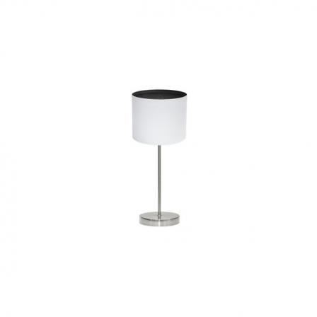 Sobremesa Tatiana 1xe14 Niquel/blanco-mad.Negra 42x17x17 Cm