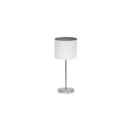 Sobremesa Tatiana 1xe14 Niquel/blanco-mad.Gris 42x17x17 Cm