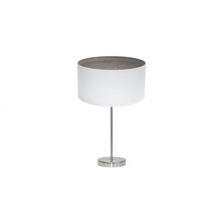 Sobremesa Tatiana 1xe27 Niquel/blanco-mad.Gris 63x30x30 Cm
