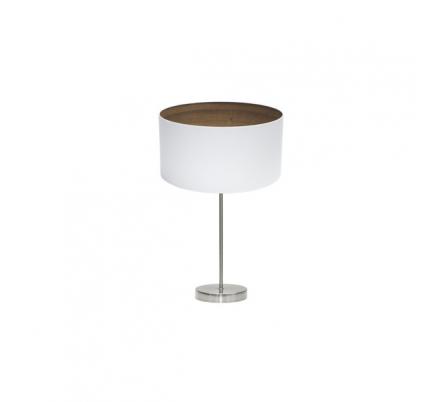 Sobremesa Tatiana 1xe27 Niquel/blanco-mad.Oscura 63x30x30 Cm