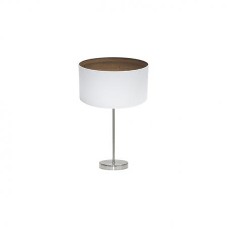 Sobremesa Tatiana 1xe27 Niquel/blanco-mad.Oscura 63x30x30 Cm