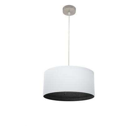 Colgante Tatiana 1xe27 Niquel/blanco-mad.Negra Regx40x40 Cm