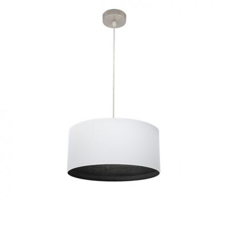 Colgante Tatiana 1xe27 Niquel/blanco-mad.Negra Regx40x40 Cm