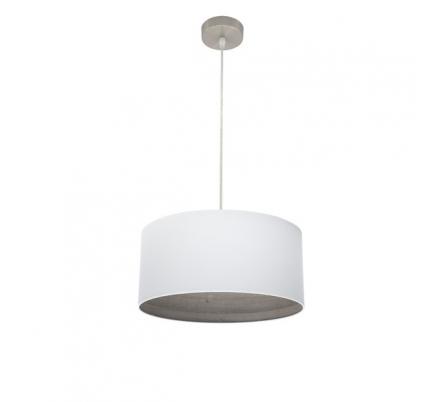 Colgante Tatiana 1xe27 Niquel/blanco-mad.Gris Regx40x40 Cm