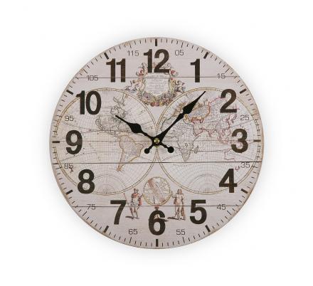 RELOJ MADERA WORLD 28CM