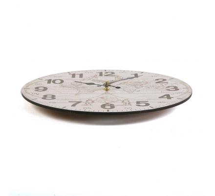 RELOJ MADERA WORLD 28CM
