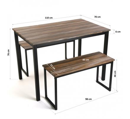 SET MESA CON DOS BANCOS