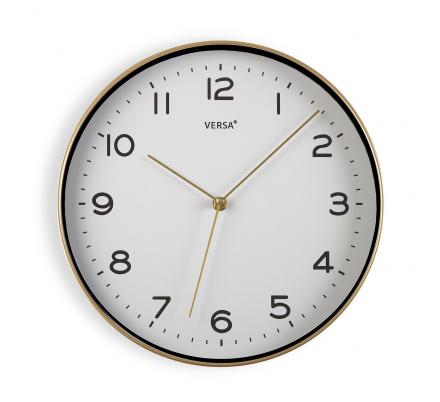 RELOJ BLANCO MARCO DORADO