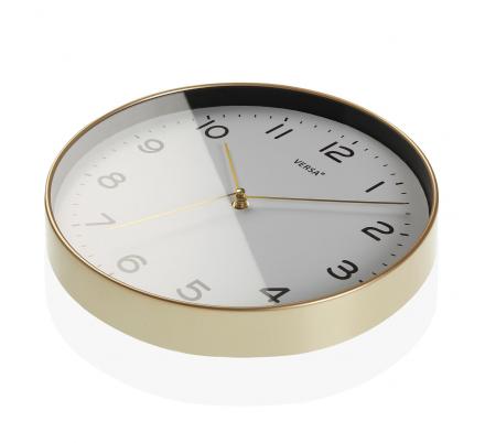 RELOJ BLANCO MARCO DORADO