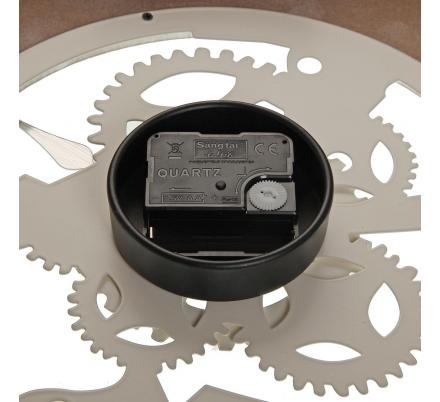 RELOJ PARED MADERA Y METAL