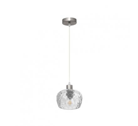 Colgante Estela 1xe27 Cromo Regx13x13 Cm C/tulipa Cristal Tallado Transparente