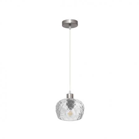 Colgante Estela 1xe27 Cromo Regx13x13 Cm C/tulipa Cristal Tallado Transparente