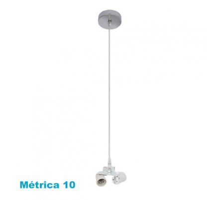 Arm. Colgante Cara 3xe27 Cromo M10 Regx10x10 Cm