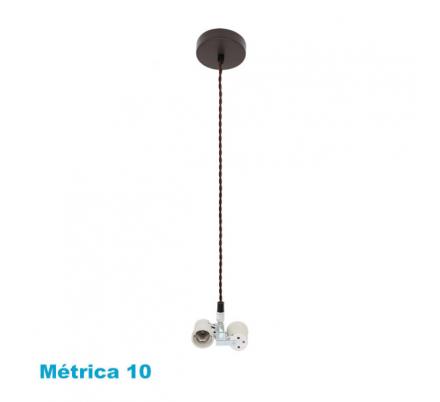 Arm. Colgante Cara 2xe27 Marron M10 Regx10x10 Cm