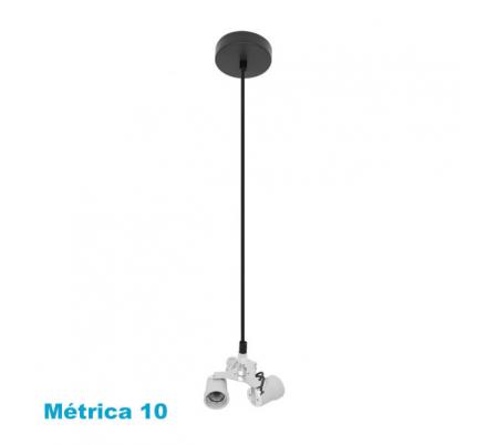 Arm. Colgante Cara 3xe27 Negro M10 Regx10x10 Cm