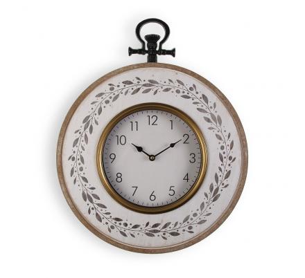 RELOJ PARED MADERA HOJAS