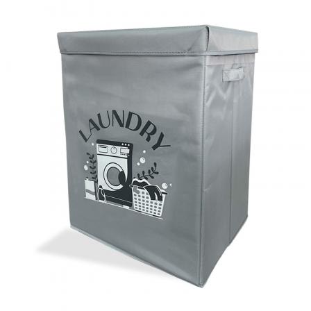 CESTO ROPA  PLEGABLE  GRIS
