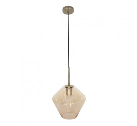 Colgante Pinap 1xe27 Cuero/ambar Regx23x23 Cm