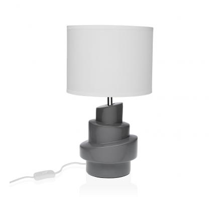 LAMPARA DE MESA BLANCA/GRIS
