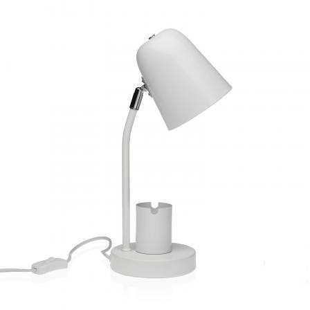 LAMPARA DE MESA METAL BLANCA
