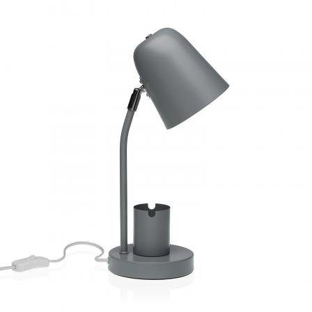 LAMPARA DE MESA METAL GRIS