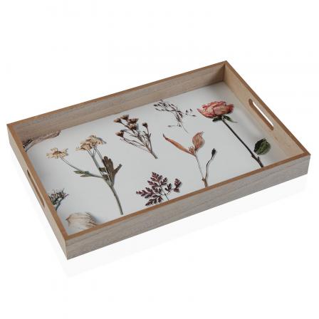 BANDEJA MADERA PETALOS 45X30