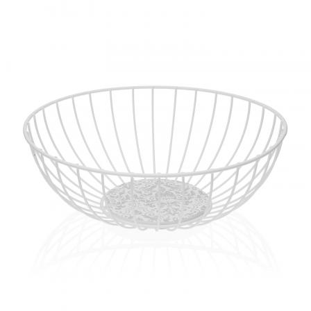 CESTA METALICA BLANCA DAMASCO
