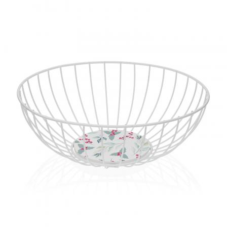 CESTA METALICA BLANCA ACEBO