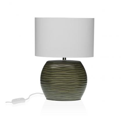 LAMPARA CERAMICA RAYAS GRIS