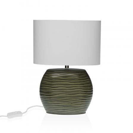 LAMPARA CERAMICA RAYAS GRIS