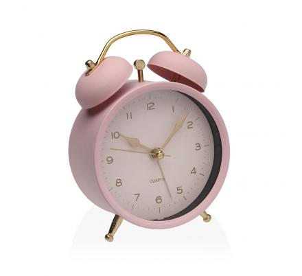 RELOJ DESPERTADOR ROSA 9,7CM