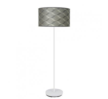 Pie Salon Moda 1xe27 Blanco/tetris Gris 163x40x40c