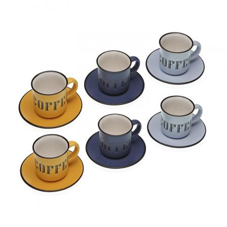 SET 6 CAFE TAZAS C/PLATO ABIA