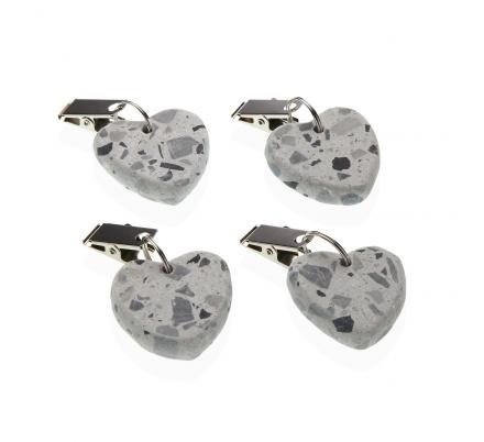 SET 4 PESOS  MANTEL CORAZON