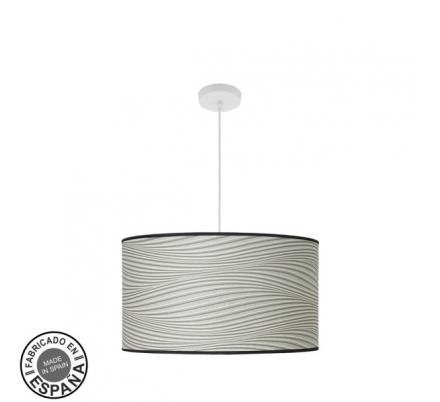 Colgante Moda 3xe27 Blanco/surco Gris Regx50x50cm C/difusor