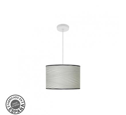 Colgante Moda 1xe27 Blanco/surco Gris Regx30x30cm