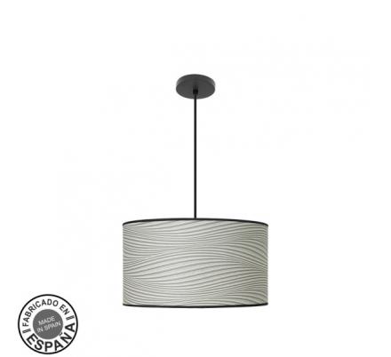 Colgante Moda 2xe27 Negro/surco Gris Regx40x40cm C/difusor