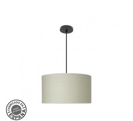 Colgante Moda 2xe27 Negro/cañizo Blanco Regx40x40 C/difusor