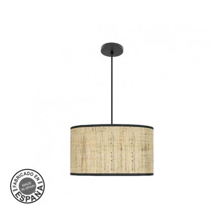 Colgante Moda 2xe27 Negro/cañizo Oscuro Regx40x40 C/difusor