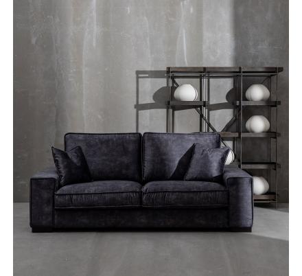SOFÁ 3 PLAZAS GRIS OSCURO TEJIDO SALÓN 230 X 93 X 97 CM