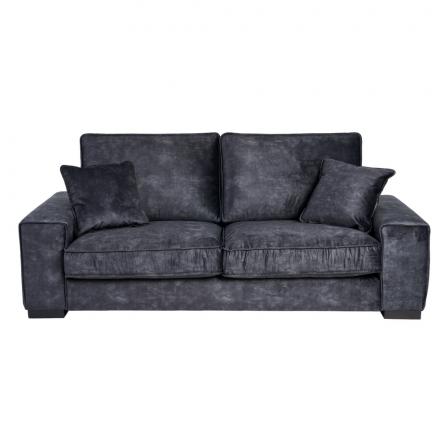 SOFÁ 3 PLAZAS GRIS OSCURO TEJIDO SALÓN 230 X 93 X 97 CM