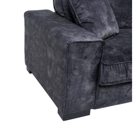 SOFÁ 3 PLAZAS GRIS OSCURO TEJIDO SALÓN 230 X 93 X 97 CM