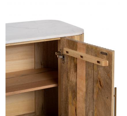 APARADOR NATURAL-BLANCO MÁRMOL/MADERA 150 X 50 X 75 CM