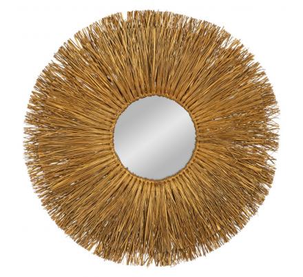 ESPEJO FIBRA NATURAL DECORACIÓN 80 X 5 X 80 CM