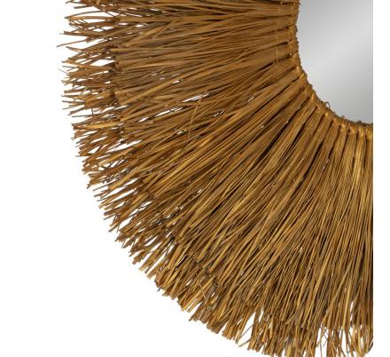 ESPEJO FIBRA NATURAL DECORACIÓN 80 X 5 X 80 CM