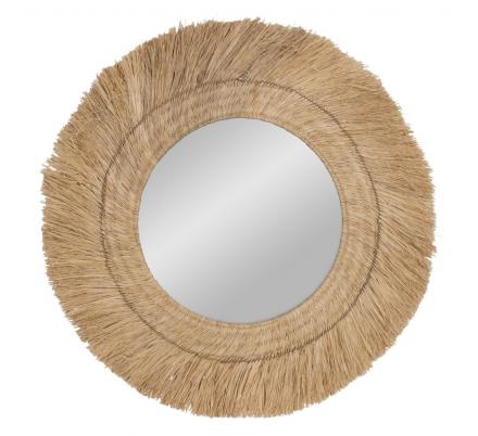 ESPEJO FIBRA NATURAL DECORACIÓN 90 X 4 X 90 CM