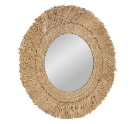ESPEJO FIBRA NATURAL DECORACIÓN 90 X 4 X 90 CM