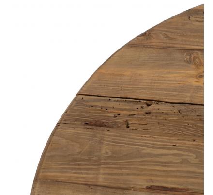 MESA CENTRO NATURAL-NEGRO MADERA-HIERRO 90 X 90 X 35 CM