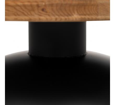 MESA CENTRO NATURAL-NEGRO MADERA-HIERRO 90 X 90 X 35 CM